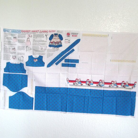 Daisy Kingdom Raggedy Ann doll dress fabric panel - Picture 3 of 8